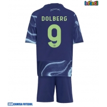 Camisa de Futebol Ajax Kasper Dolberg #9 Equipamento Secundário Infantil 2025-26 Manga Curta (+ Calças curtas)
